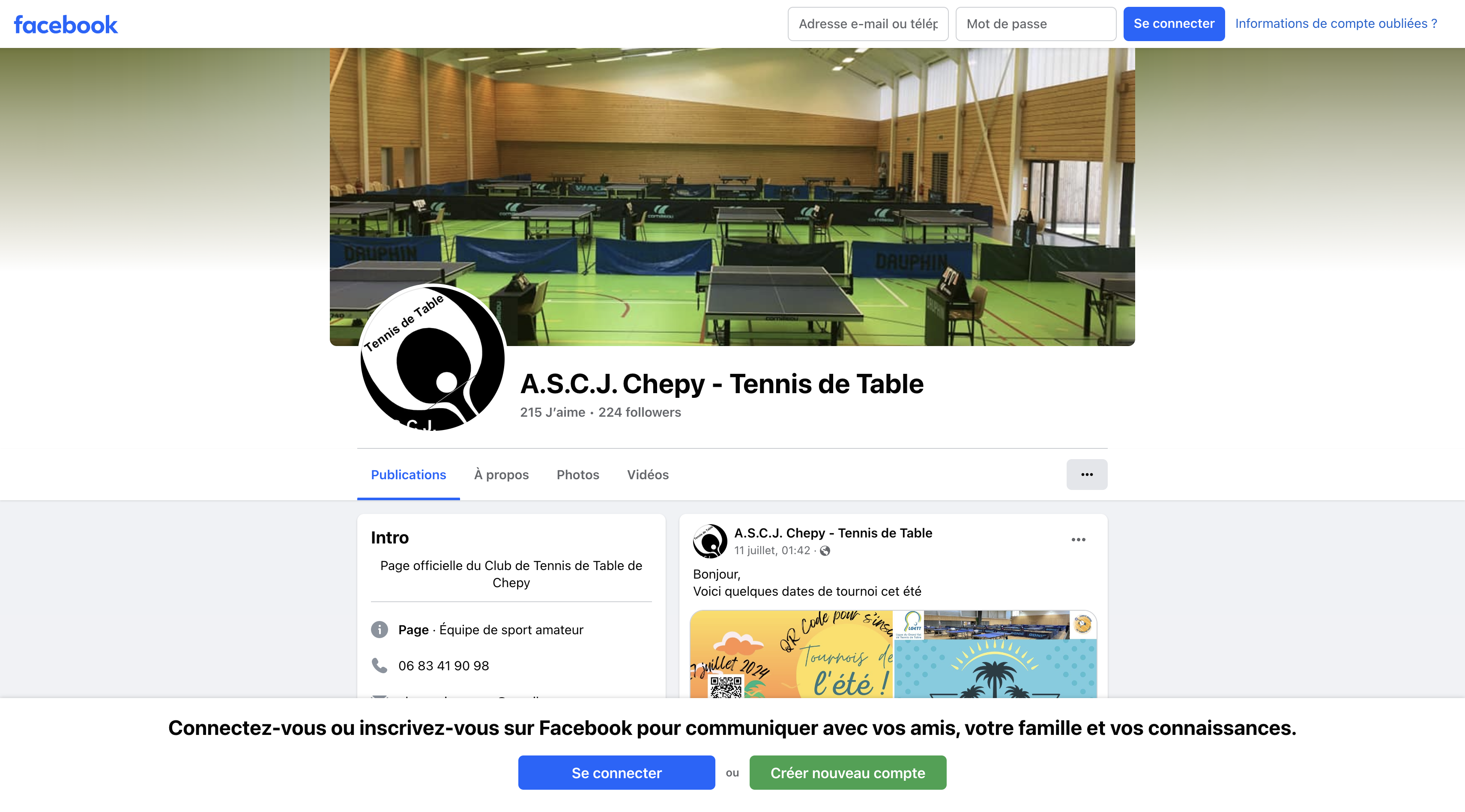 ASCJC Chepy - Tennis de table